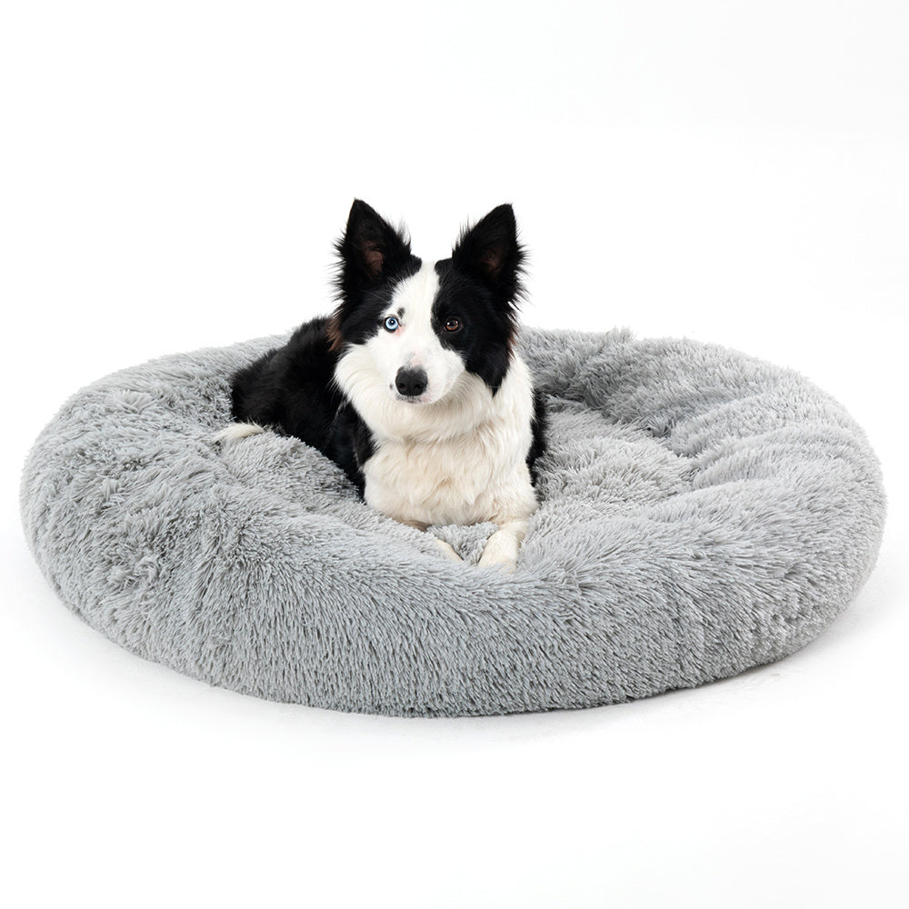 Fluffy Donut Dog / Cat Bed. Warm Soft Long Plush Pet Cushion
