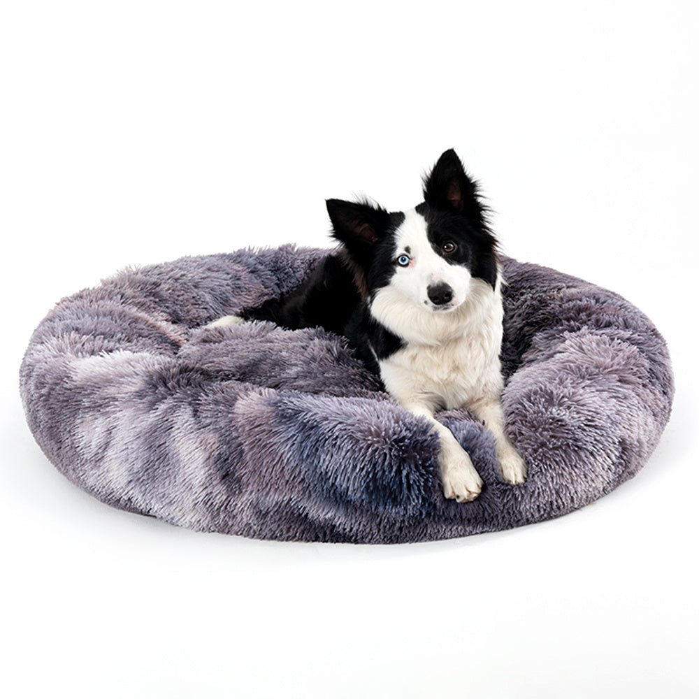 Fluffy Donut Dog / Cat Bed. Warm Soft Long Plush Pet Cushion