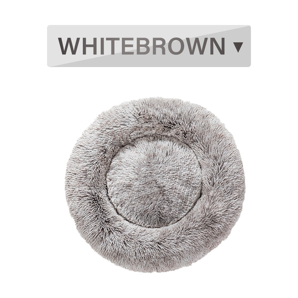 Fluffy Donut Dog / Cat Bed. Warm Soft Long Plush Pet Cushion
