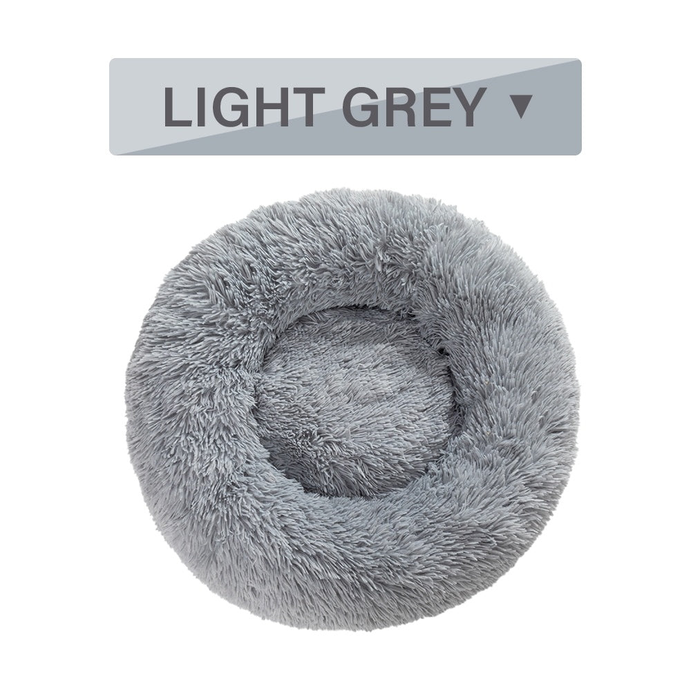 Fluffy Donut Dog / Cat Bed. Warm Soft Long Plush Pet Cushion